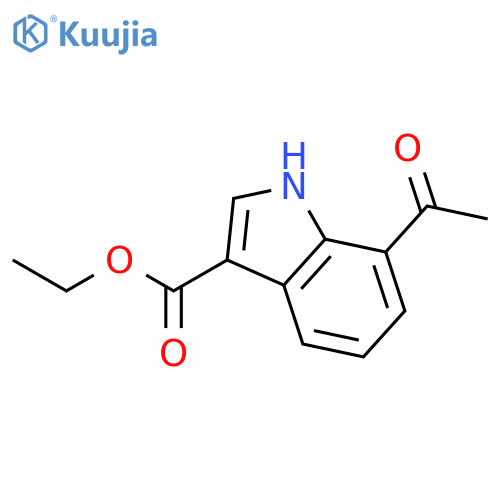 1H-INDOLE-3-CARBOXYLIC ACID, 7-ACETYL-, ETHYL ESTER structure