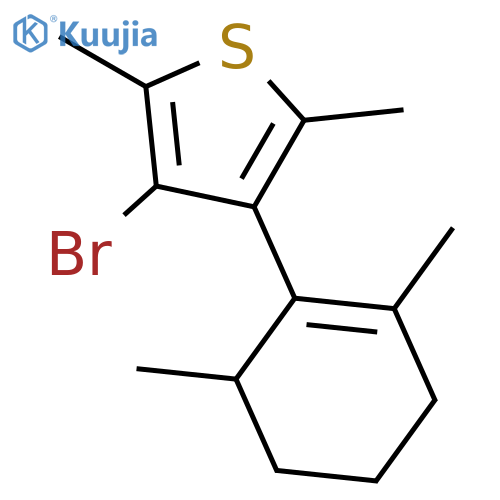 Thiophene, 3-bromo-4-(2,6-dimethyl-1-cyclohexen-1-yl)-2,5-dimethyl- structure