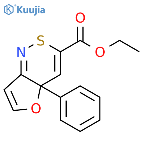4aH-Furo[3,2-c][1,2]thiazine-3-carboxylic acid, 4a-phenyl-, ethyl ester structure