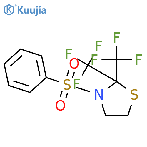 THIAZOLIDINE, 3-(PHENYLSULFONYL)-2,2-BIS(TRIFLUOROMETHYL)- structure