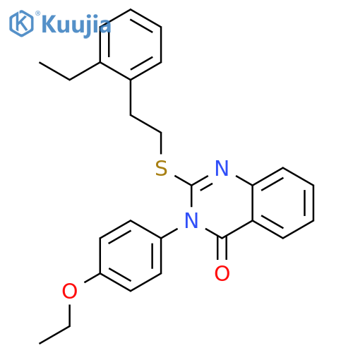4(3H)-QUINAZOLINONE, 3-(4-ETHOXYPHENYL)-2-[[2-(ETHYLPHENYL)ETHYL]THIO]- structure