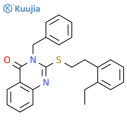 4(3H)-QUINAZOLINONE, 2-[[2-(ETHYLPHENYL)ETHYL]THIO]-3-(PHENYLMETHYL)- structure