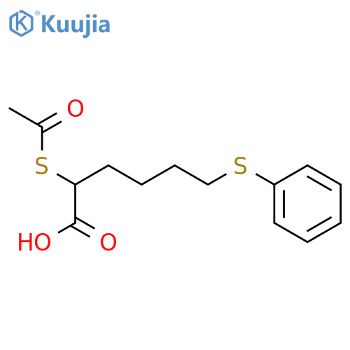 Hexanoic acid, 2-(acetylthio)-6-(phenylthio)- structure