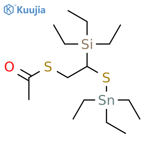Ethanethioic acid, S-[2-(triethylsilyl)-2-[(triethylstannyl)thio]ethyl] ester structure