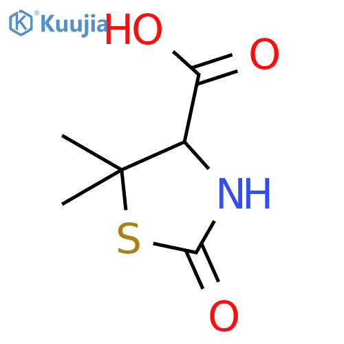 5,5-dimethyl-2-oxo-1,3-thiazolidine-4-carboxylic acid structure