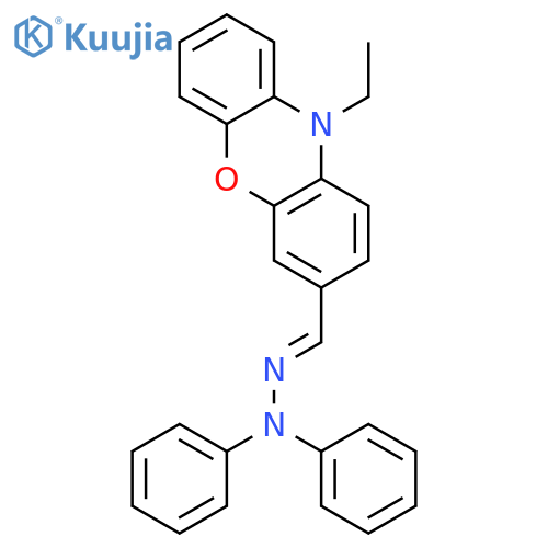 10H-Phenoxazine-3-carboxaldehyde, 10-ethyl-, diphenylhydrazone structure