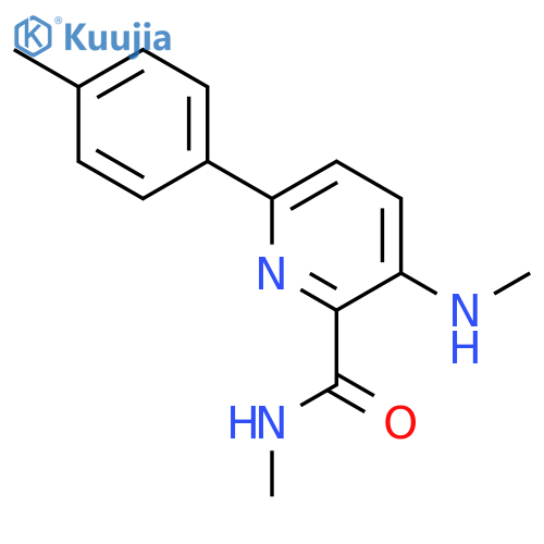 2-PYRIDINECARBOXAMIDE, N-METHYL-3-(METHYLAMINO)-6-(4-METHYLPHENYL)- structure