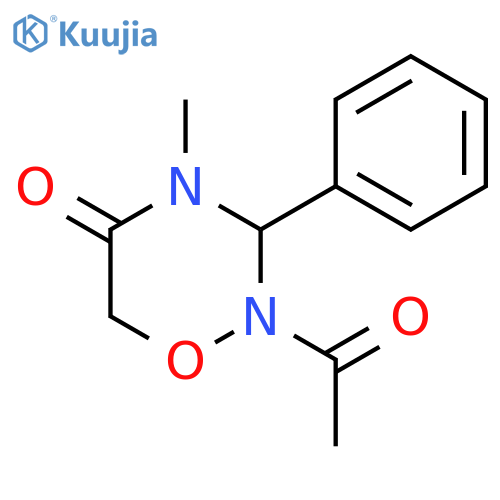 2H-1,2,4-Oxadiazin-5(6H)-one, 2-acetyldihydro-4-methyl-3-phenyl- structure