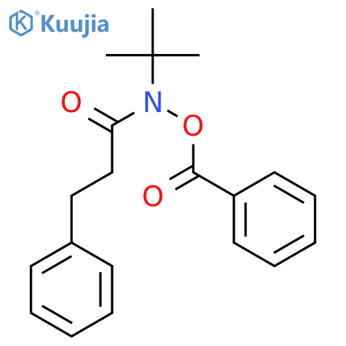 Benzenepropanamide, N-(benzoyloxy)-N-(1,1-dimethylethyl)- structure
