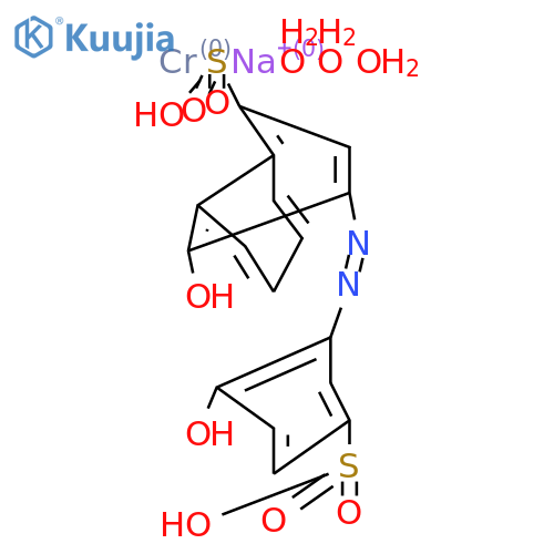 sodium triaqua[4-hydroxy-3-[(2-hydroxy-5-sulphophenyl)azo]naphthalene-1-sulphonato(4-)]chromate(1-) structure