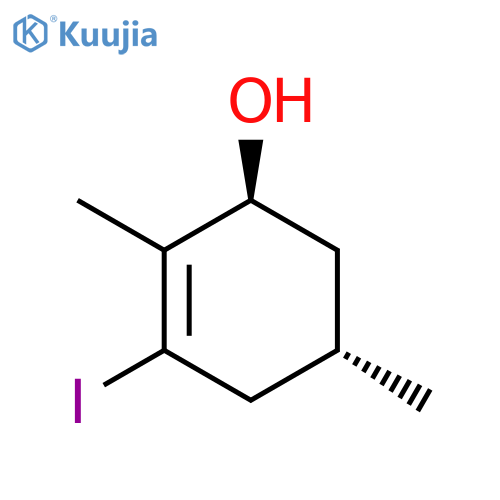 2-Cyclohexen-1-ol, 3-iodo-2,5-dimethyl-, trans- structure