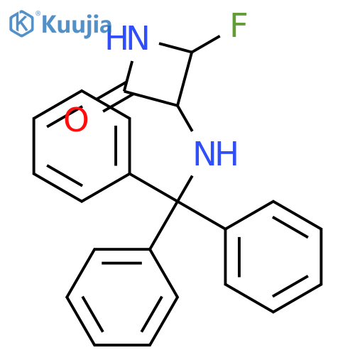 2-AZETIDINONE, 4-FLUORO-3-[(TRIPHENYLMETHYL)AMINO]- structure