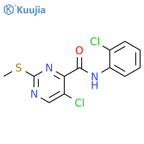 5-chloro-N-(2-chlorophenyl)-2-(methylsulfanyl)pyrimidine-4-carboxamide structure
