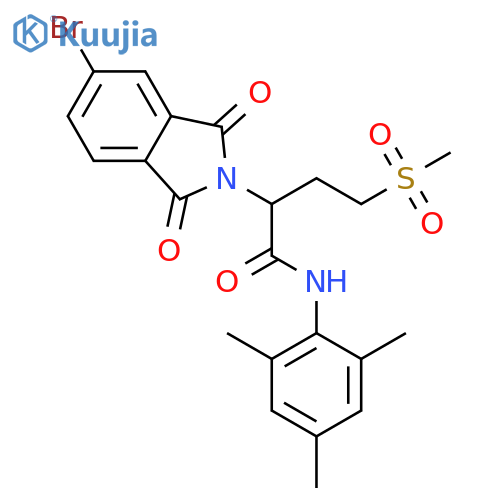 <br>2-(5-bromo-1,3-dioxo-1,3-dihydro-2H-isoindol-2-yl)-N-mesityl-4-(methylsulfo nyl)butanamide structure