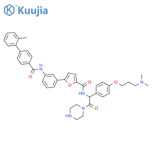 2-Furancarboxamide,N-[1-[4-[3-(dimethylamino)propoxy]phenyl]-2-oxo-2-(1-piperazinyl)ethyl]-5-[3-[[(2'-methyl[1,1'-biphenyl]-4-yl)carbonyl]amino]phenyl]- structure