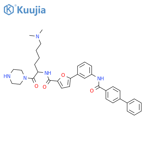 2-Furancarboxamide,5-[3-[([1,1'-biphenyl]-4-ylcarbonyl)amino]phenyl]-N-[5-(dimethylamino)-1-(1-piperazinylcarbonyl)pentyl]- structure