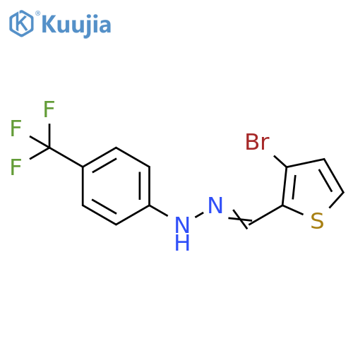 2-Thiophenecarboxaldehyde, 3-bromo-,[4-(trifluoromethyl)phenyl]hydrazone structure