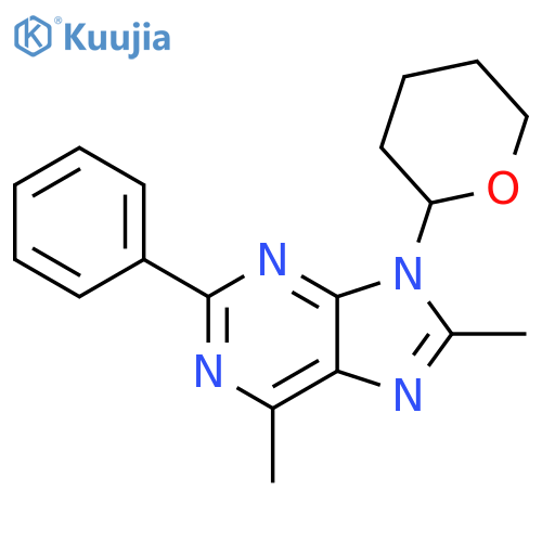 9H-Purine, 6,8-dimethyl-2-phenyl-9-(tetrahydro-2H-pyran-2-yl)- structure