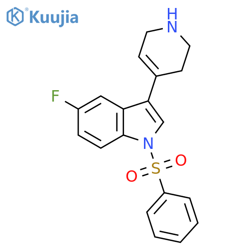 1H-Indole, 5-fluoro-1-(phenylsulfonyl)-3-(1,2,3,6-tetrahydro-4-pyridinyl)- structure