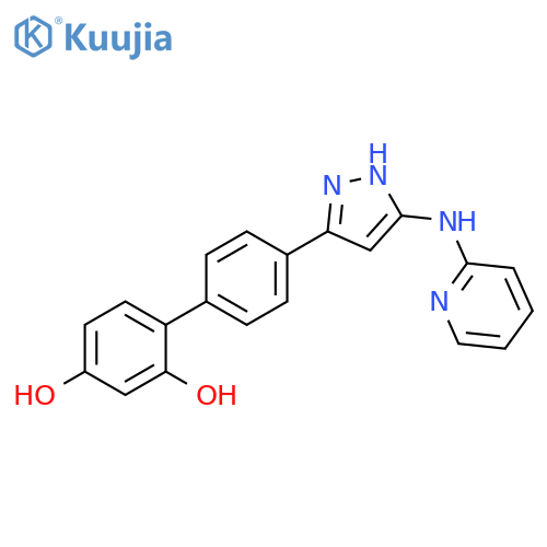 [1,1'-Biphenyl]-2,4-diol, 4'-[5-(2-pyridinylamino)-1H-pyrazol-3-yl]- structure