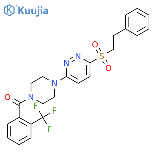Piperazine,1-[6-[(2-phenylethyl)sulfonyl]-3-pyridazinyl]-4-[2-(trifluoromethyl)benzoyl]- structure