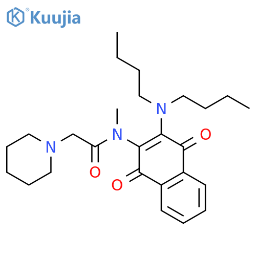 1-Piperidineacetamide,N-[3-(dibutylamino)-1,4-dihydro-1,4-dioxo-2-naphthalenyl]-N-methyl- structure