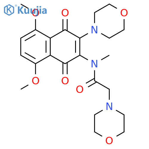 4-Morpholineacetamide,N-[1,4-dihydro-5,8-dimethoxy-3-(4-morpholinyl)-1,4-dioxo-2-naphthalenyl]-N-methyl- structure