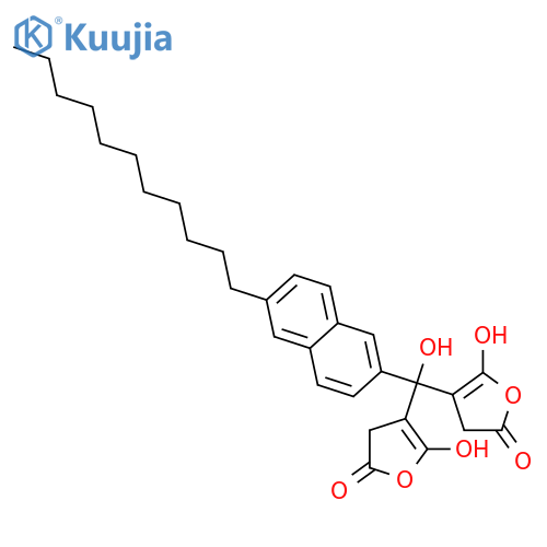 Furanone,4,4'-[hydroxy(6-undecyl-2-naphthalenyl)methylene]bis[5-hydroxy- structure