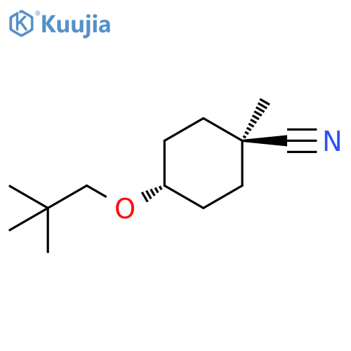 Cyclohexanecarbonitrile, 4-(2,2-dimethylpropoxy)-1-methyl-, trans- structure