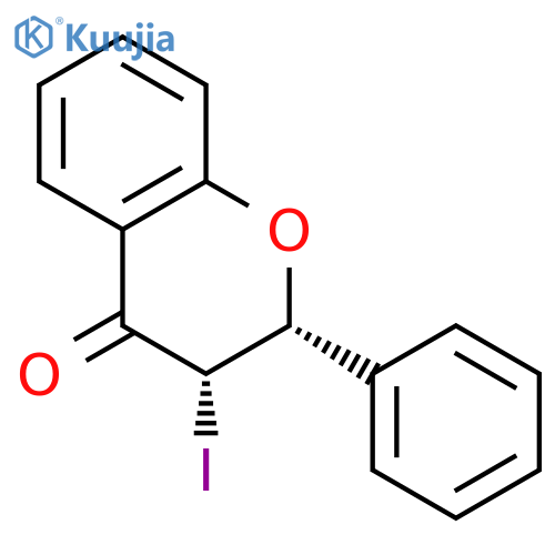 4H-1-Benzopyran-4-one, 2,3-dihydro-3-iodo-2-phenyl-, (2R,3S)-rel- structure