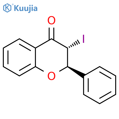 4H-1-Benzopyran-4-one, 2,3-dihydro-3-iodo-2-phenyl-, (2R,3R)-rel- structure