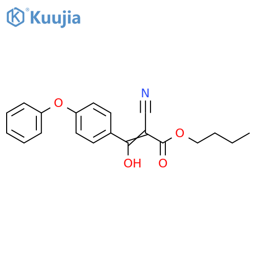 2-Propenoic acid, 2-cyano-3-hydroxy-3-(4-phenoxyphenyl)-, butyl ester structure