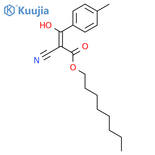 2-Propenoic acid, 2-cyano-3-hydroxy-3-(4-methylphenyl)-, octyl ester structure