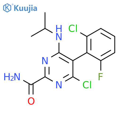 2-Pyrimidinecarboxamide,4-chloro-5-(2-chloro-6-fluorophenyl)-6-[(1-methylethyl)amino]- structure