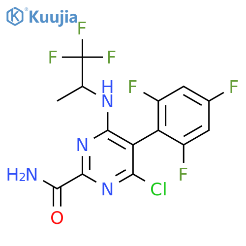 2-Pyrimidinecarboxamide,4-chloro-6-[(2,2,2-trifluoro-1-methylethyl)amino]-5-(2,4,6-trifluorophenyl)- structure