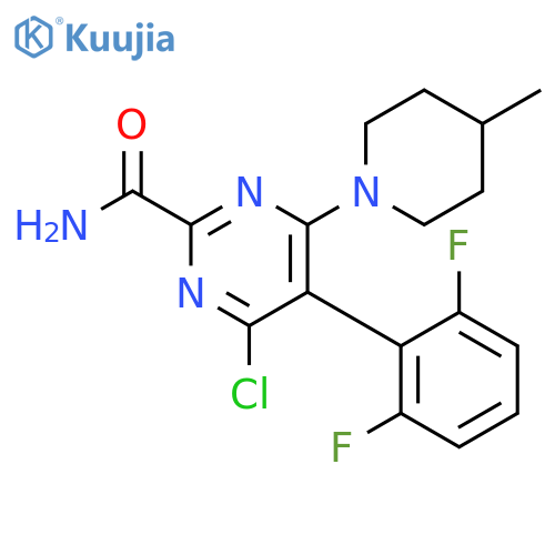 2-Pyrimidinecarboxamide,4-chloro-5-(2,6-difluorophenyl)-6-(4-methyl-1-piperidinyl)- structure