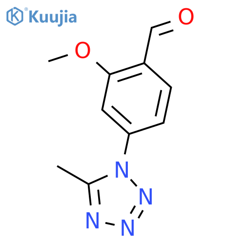 Benzaldehyde, 2-methoxy-4-(5-methyl-1H-tetrazol-1-yl)- structure