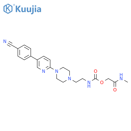 Carbamic acid,[2-[4-[5-(4-cyanophenyl)-2-pyridinyl]-1-piperazinyl]ethyl]-,2-(methylamino)-2-oxoethyl ester structure