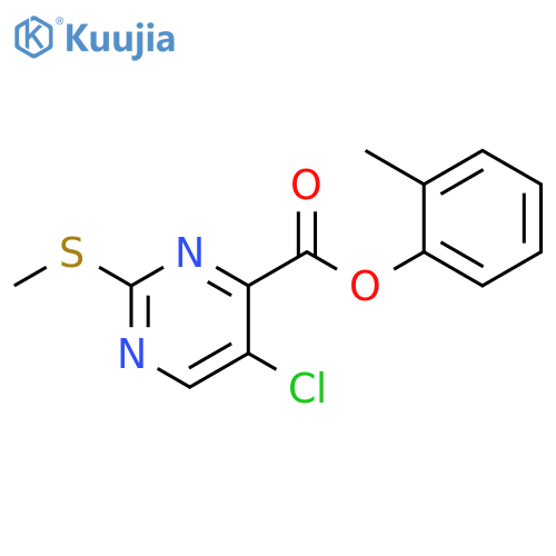 2-methylphenyl 5-chloro-2-(methylsulfanyl)pyrimidine-4-carboxylate structure