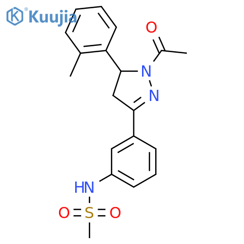 N-{3-1-acetyl-5-(2-methylphenyl)-4,5-dihydro-1H-pyrazol-3-ylphenyl}methanesulfonamide structure