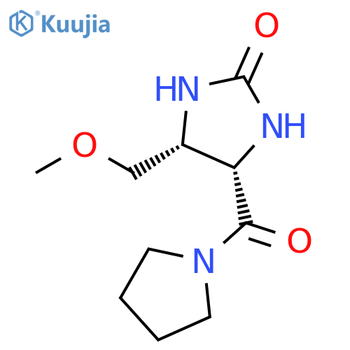Pyrrolidine,1-[[(4S,5R)-5-(methoxymethyl)-2-oxo-4-imidazolidinyl]carbonyl]- structure