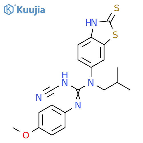 Guanidine,N'-cyano-N-(2,3-dihydro-2-thioxo-6-benzothiazolyl)-N''-(4-methoxyphenyl)-N-(2-methylpropyl)- structure