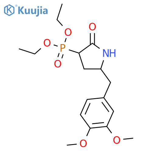 Phosphonic acid,[5-[(3,4-dimethoxyphenyl)methyl]-2-oxo-3-pyrrolidinyl]-, diethyl ester structure