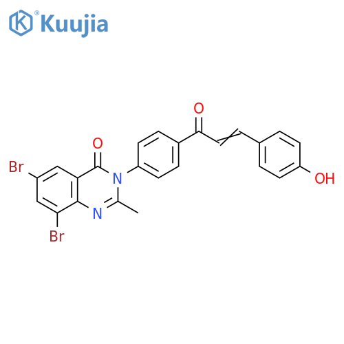 4(3H)-Quinazolinone,6,8-dibromo-3-[4-[3-(4-hydroxyphenyl)-1-oxo-2-propenyl]phenyl]-2-methyl- structure
