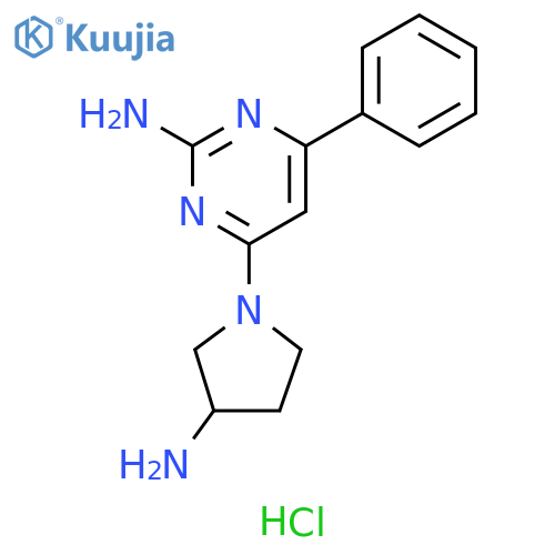 2-Pyrimidinamine, 4-(3-amino-1-pyrrolidinyl)-6-phenyl-, trihydrochloride structure