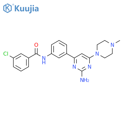 Benzamide,N-[3-[2-amino-6-(4-methyl-1-piperazinyl)-4-pyrimidinyl]phenyl]-3-chloro- structure