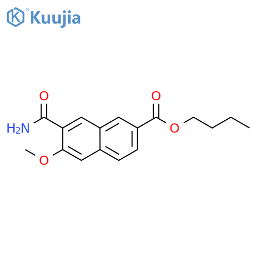 2-Naphthalenecarboxylic acid, 7-(aminocarbonyl)-6-methoxy-, butylester structure