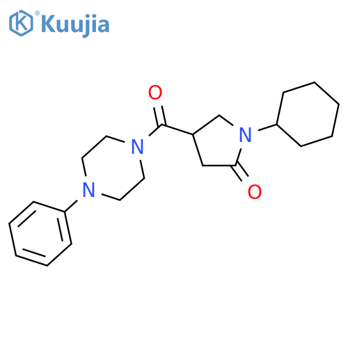 1-Cyclohexyl-4-(4-phenyl-piperazine-1-carbonyl)-pyrrolidin-2-one structure