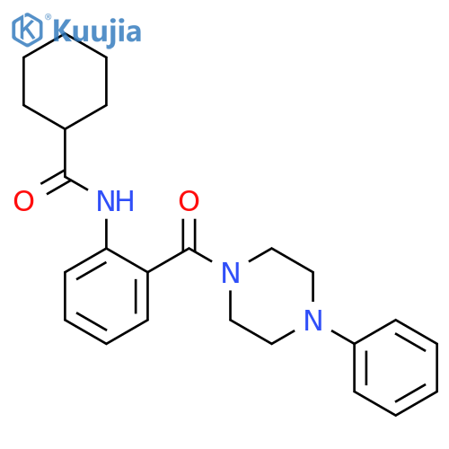 <br>Cyclohexanecarboxylic acid [2-(4-phenyl-piperazine-1-carbonyl)-phenyl]-amid e structure