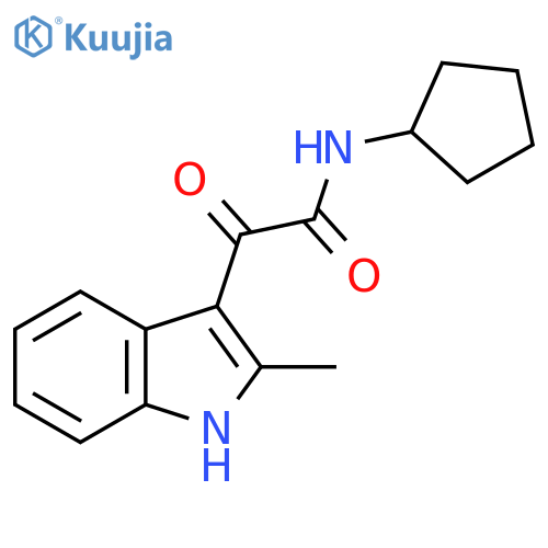 N-cyclopentyl-2-(2-methyl-1H-indol-3-yl)-2-oxoacetamide structure